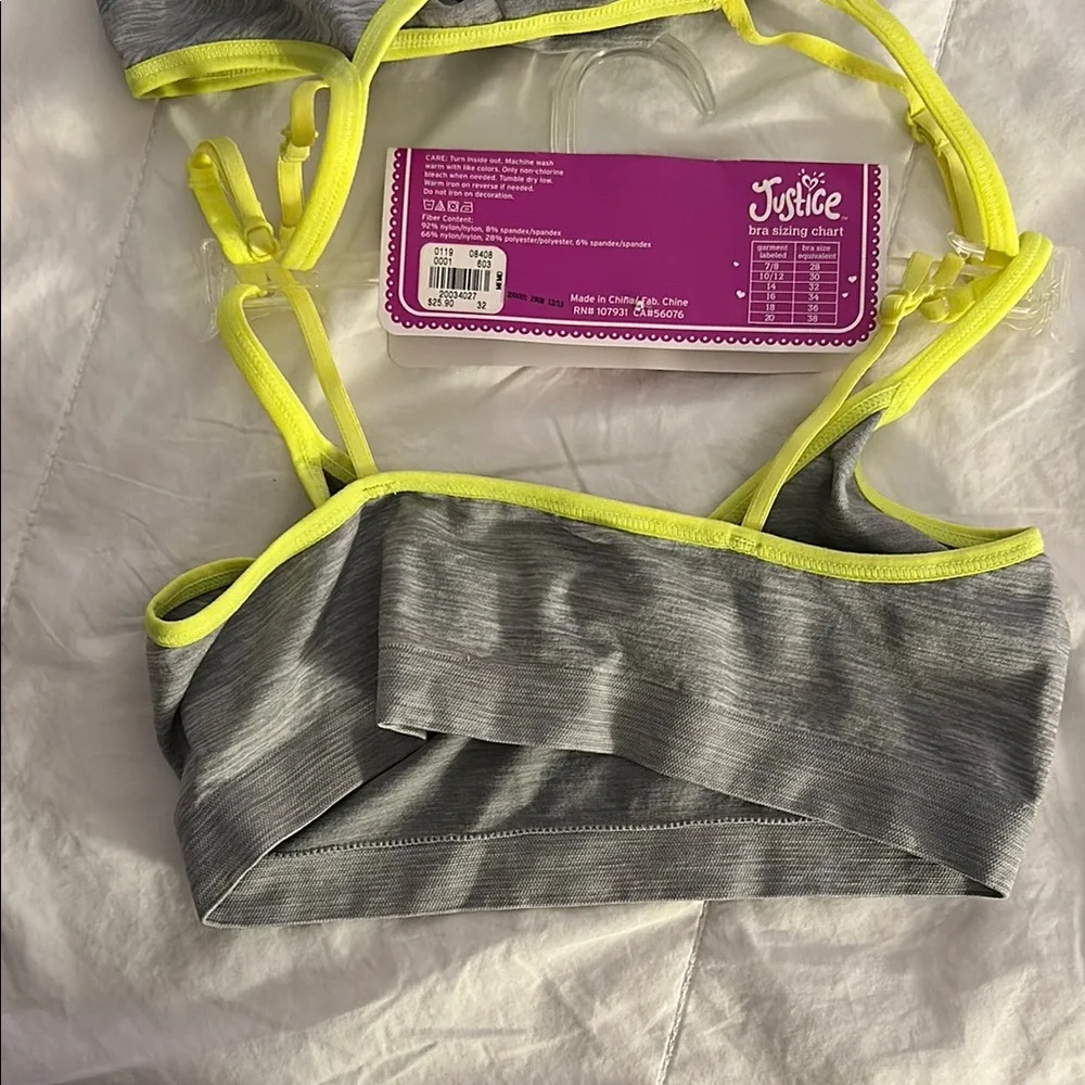 Gray and Yellow Bra Set